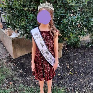 Sugar Kayne maroon dress little girl size 8